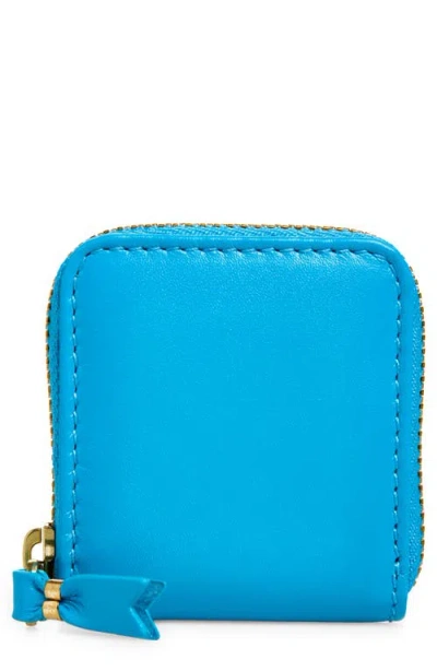 Comme Des Garçons Leather Coin Purse In Blue