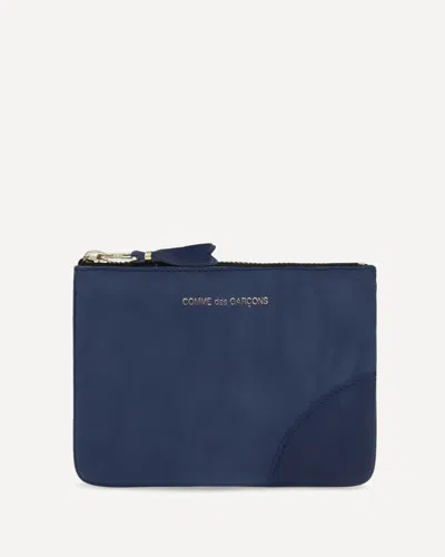 Comme Des Garçons Leather Coin Purse In Blue