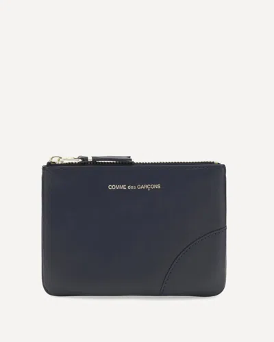 Comme Des Garçons Top-zip Leather Pouch Wallet In Black
