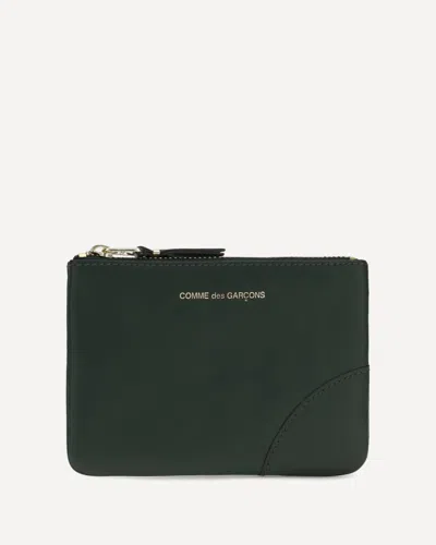 Comme Des Garçons Leather Coin Purse In Green