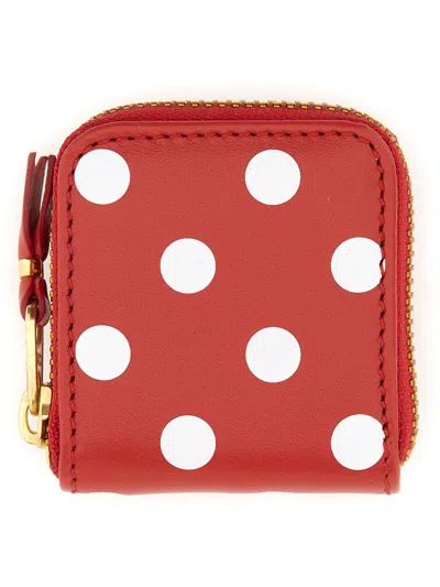 Comme Des Garçons Leather Coin Purse In Red