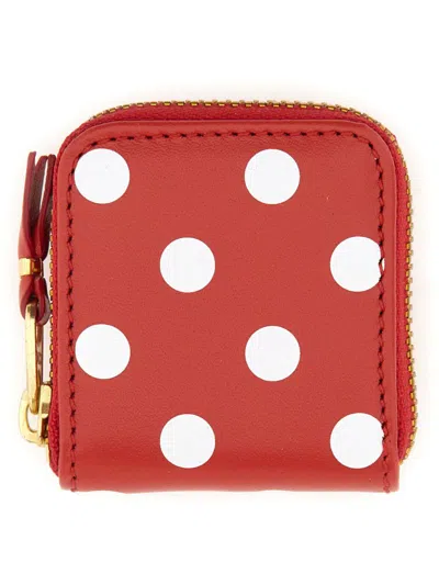 Comme Des Garçons Leather Coin Purse Unisex In Red