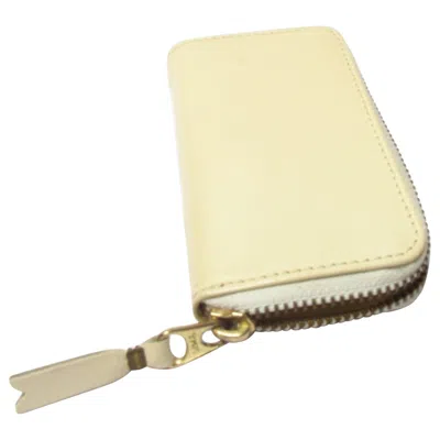 Pre-owned Comme Des Garçons Leather Coin Purse In White