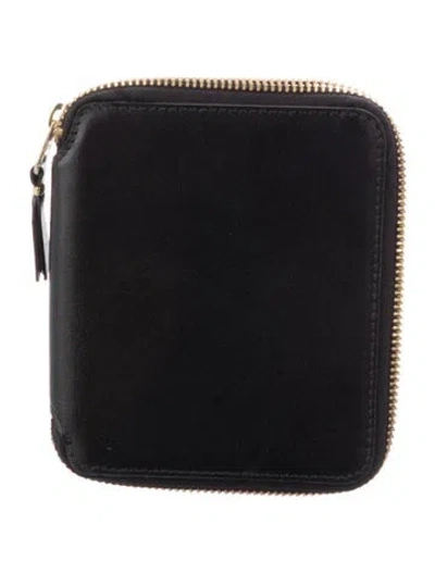 Pre-owned Comme Des Garçons Leather Compact Wallet In Black