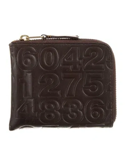 Pre-owned Comme Des Garçons Leather Compact Wallet In Brown