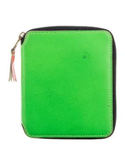 Pre-owned Comme Des Garçons Leather Compact Wallet In Green