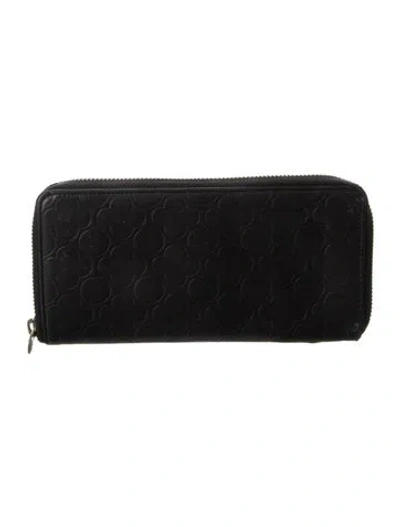 Pre-owned Comme Des Garçons Leather Continental Wallet In Black