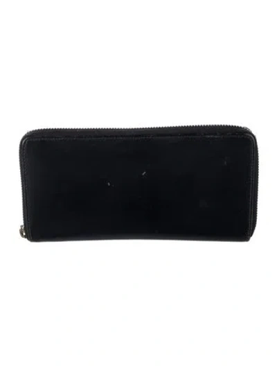 Pre-owned Comme Des Garçons Leather Continental Wallet In Black