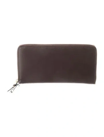 Pre-owned Comme Des Garçons Leather Continental Wallet In Brown
