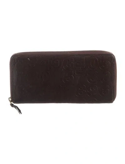 Pre-owned Comme Des Garçons Leather Continental Wallet In Brown
