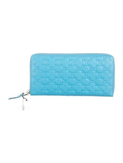 Pre-owned Comme Des Garçons Leather Continental Wallet W/ Tags In Blue