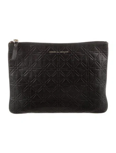 Pre-owned Comme Des Garçons Leather Cosmetic Bag In Black
