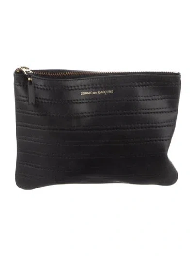 Pre-owned Comme Des Garçons Leather Cosmetic Bag In Black