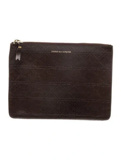 Pre-owned Comme Des Garçons Leather Cosmetic Bag In Brown