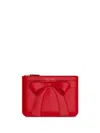 Comme Des Garçons Leather Credit Card Case In Red