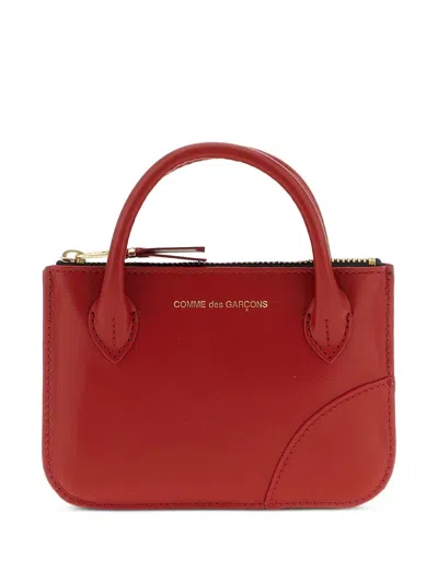 Comme Des Garçons Leather Credit Card Case In Red