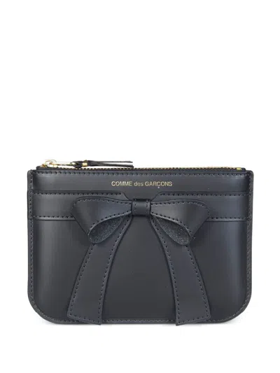 Comme Des Garçons Leather Credit Card Case In Black