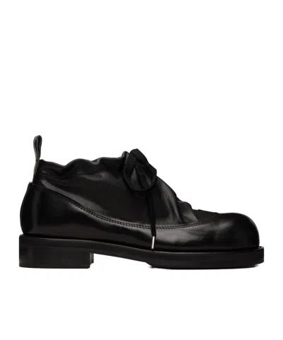 Comme Des Garçons Leather Derby Shoes In Black