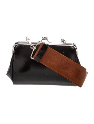 Pre-owned Comme Des Garçons Leather Evening Bag In Black