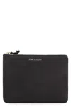 Comme Des Garçons Leather Flat Pouch In Black