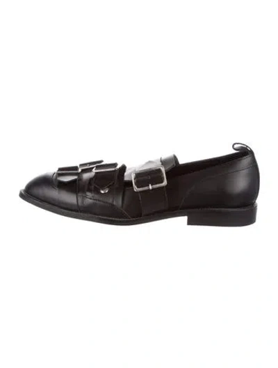 Pre-owned Comme Des Garçons Leather Flats In Black