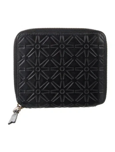 Pre-owned Comme Des Garçons Leather Graphic Print Wallet In Black