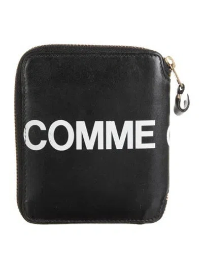 Pre-owned Comme Des Garçons Leather Graphic Print Wallet In Black