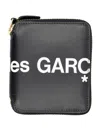 Comme Des Garçons Leather Hugo Logo Zip Around Wallet In Green