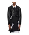 Comme Des Garçons Leather Jacket With Rimmed Collar In Black