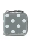 Comme Des Garçons Leather Line Coin Polka-dot Pouch In Gray