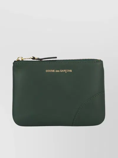 Comme Des Garçons Leather Line Purse Gold-tone Hardware In Black