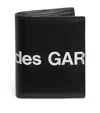 Comme Des Garçons Leather Logo Bifold Wallet In Black