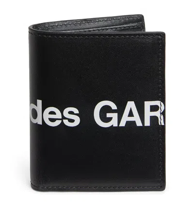 Comme Des Garçons Leather Logo Bifold Wallet In Black