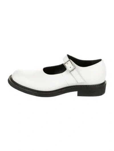 Pre-owned Comme Des Garçons Leather Mary Jane Flats In White