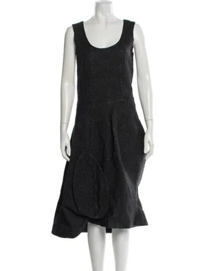 Pre-owned Comme Des Garçons Leather Midi Length Dress In Black