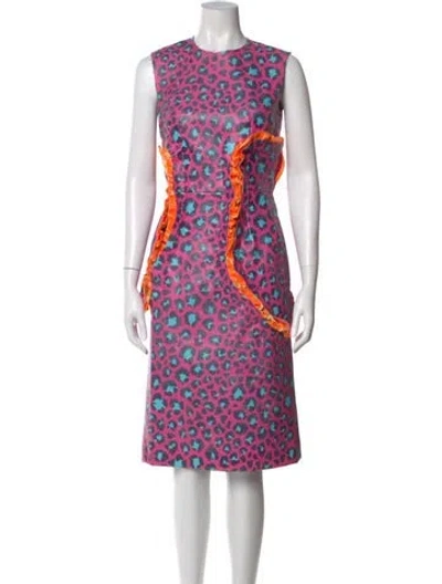 Pre-owned Comme Des Garçons Leather Midi Length Dress In Pink