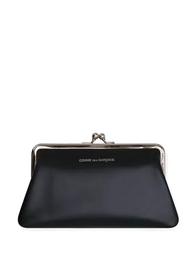 Comme Des Garçons Leather Mini Clutch In Black
