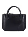 Comme Des Garçons Leather Mini Wallet Bag With Handles In Black