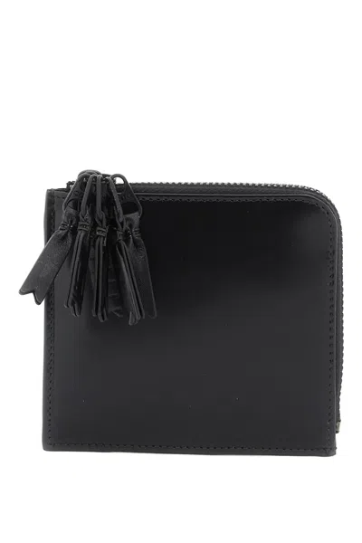 Comme Des Garçons Leather Multi-zip Wallet With In Black