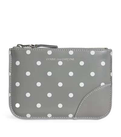 Comme Des Garçons Leather Polka-dot Zipped Pouch