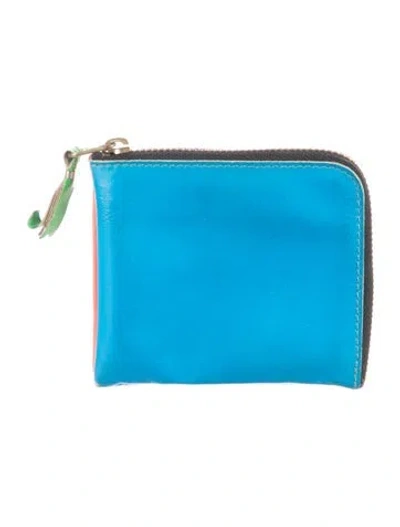Pre-owned Comme Des Garçons Leather Pouch In Blue/orange