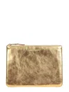 Comme Des Garçons Leather Pouch In Gold