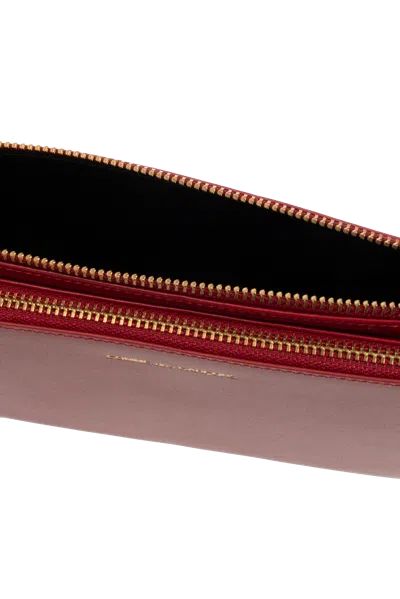 Comme Des Garçons Leather Pouch In Red