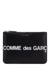 COMME DES GARÇONS BLACK CALFSKIN WALLET WITH LARGE LOGO