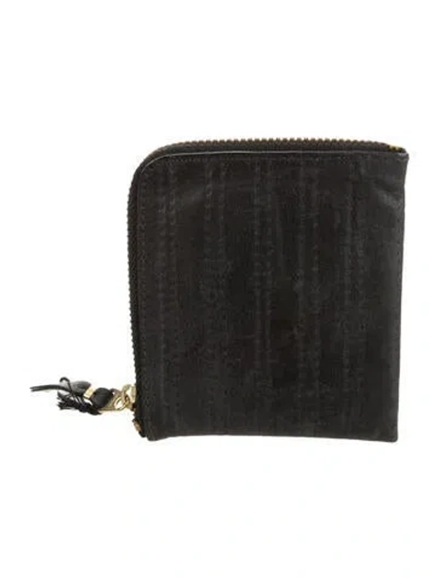 Pre-owned Comme Des Garçons Leather Printed Pouch W/ Tags In Black