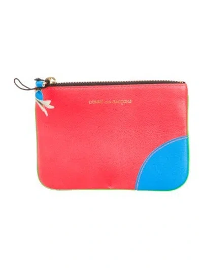 Pre-owned Comme Des Garçons Leather Printed Wallet In Multi