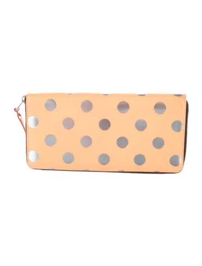 Pre-owned Comme Des Garçons Leather Printed Wallet In Orange