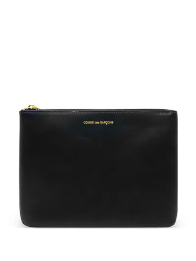 Comme Des Garçons Wallet Medium Leather Envelope In Black