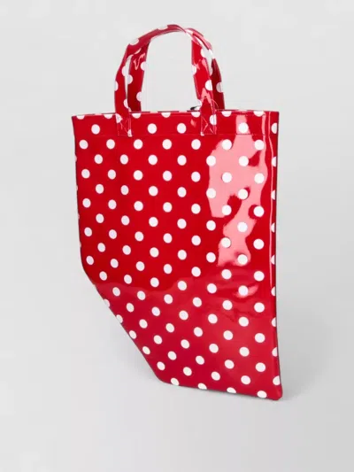 Comme Des Garçons Leather Shopper Bag In Red