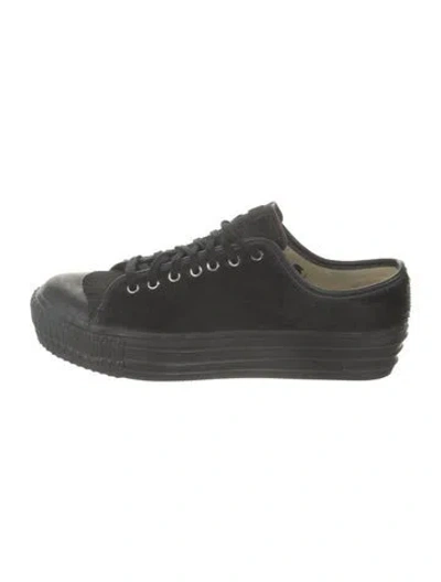 Pre-owned Comme Des Garçons Leather Sneakers In Black